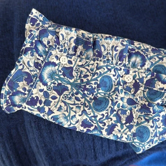 JCrew Ruffle-trim button-up shirt in Liberty® Lodden fabric - Picture 9 of 11